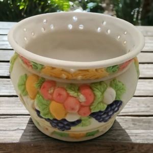 Candle Holder Ceramic Fruits Botanicals Matte Finish Home Decor Grape Pear Apple